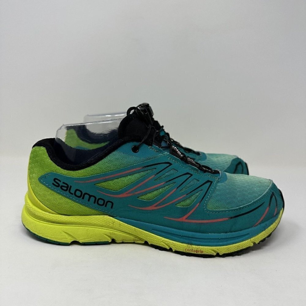 Saloman Sense Mantra 3 Trail Running Shoes Size‎ 7 Green Yellow Hiking
